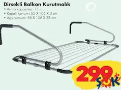 ECO MEE DİRSEKLİ BALKON KURUTMALIK fiyat ve kampanya bilgisi